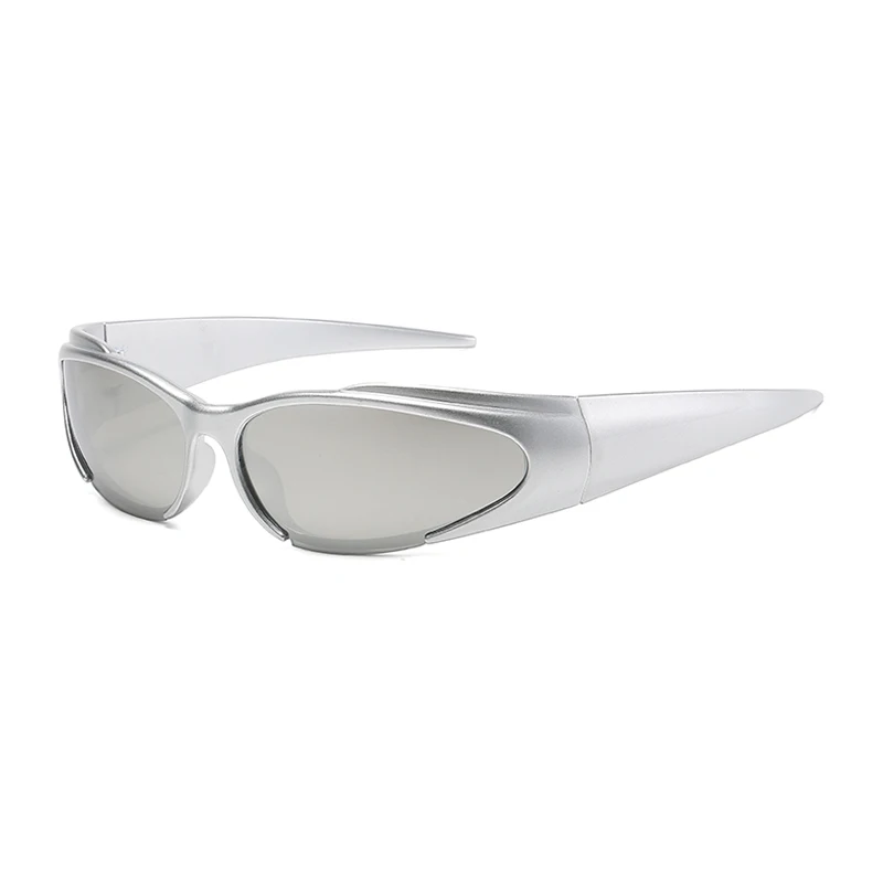Y2K Ezüst Színes Napszemüveg Kerékpáros Jövőbeli Értelemben, Technológia napszemüvegek Divatos Szemüveg a Nők Árnyalatok a Férfiak UV400