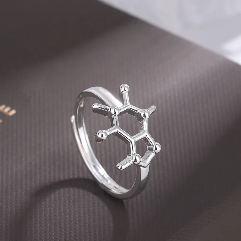 Divat Geometriai Ezüst Színű Dopamin Gyűrűk A Nők, Születésnapi Ajándékok, Ékszerek
