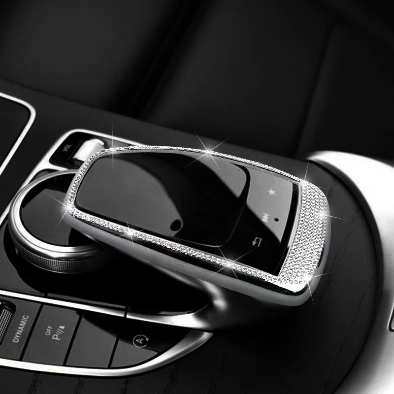 Autó Touchpad Gombjai Ellenőrző Egér Keret Dekoráció Borító Matrica a Mercedes Benz E C GLC Osztály W213 E200L W205 C200L C180L
