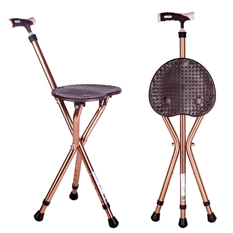 gyári olcsó teleszkópos mankó szék multi-funkcionális három lábú összecsukható walker ül botot, mankót széklet