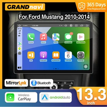 13.3 hüvelykes Android 13 autórádió Ford Mustang 2010 - 2014 Sztereó Multimédia Útmutató HÁLÓZATI Multimédia Lejátszó Carplay Android Auto