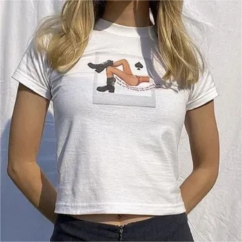 2023 Nyári Trend, Divat, Design O-Nyak Alkalmi Minta Levél Ruházat Minimalista Stílusú póló Női Rövid Ujjú T-shirt