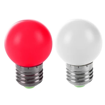 2db E27 LED Fehér Izzó Műanyag Izzó 0,5 W Teljesítmény - Fehér & Vörös