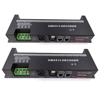 2X 30 Csatornás RGB DMX512 Dekóder LED Szalag Vezérlő 60A DMX Dimmer Driver PWM Bemenet DC9-24V 30CH