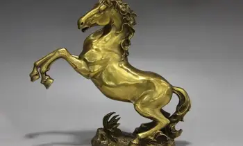 A kínai népi délről északra réz réz Zodiákus Év Ló War Horse szerencse Ló szobor