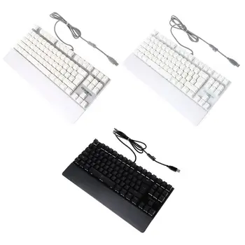 ADWE 87 Gombok Billentyűzet LED-es Háttérvilágítású, Kerek Keycap Keyboard PC Játék Tartozékok