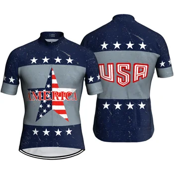 Amerikai Zászló Kerékpáros Póló a Férfiak Mountain Bike Jersey, USA Ruhát, amerikai Egyesült Államok, Közúti Viselni, Sport, Nyári Motocross