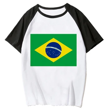 Brazil Zászló tshirt nők képregény top lány harajuku ruházat