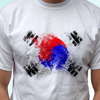 Bájos Doodle -, mint a koreai Zászló, Póló, 100% Pamut O Nyakú Nyári Rövid Ujjú Alkalmi Férfi póló Méret S-3XL