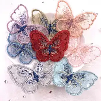 Gyönyörű Hímzett Háló Pillangó Esküvői Varrás Applied DIY Javítás Fejfedőt Ruhát, Kalapot, Cipőt, Dekoráció, Kézműves Kiegészítők