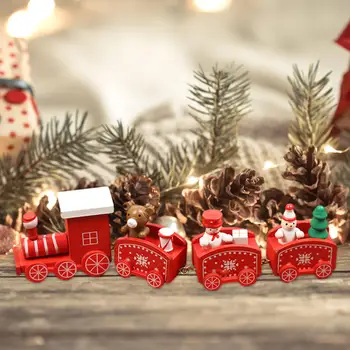 Karácsonyi Vonat karácsonyfa Dísz Dekoráció Vonat Ajándék Szobor Ajándékok, Dekoráció Készlet Asztal Asztal Asztaldíszek Fesztivál Esküvői Autó