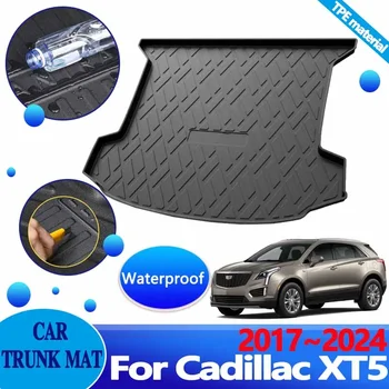 Kocsi Csomagtartójában Szőnyegek a Cadillac XT5 2023 Tartozékok 2017~2024 Vízálló Szőnyeg Protector Poggyász Kárpitozott TPE Tároló Pad