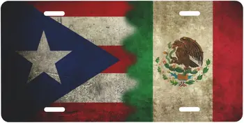 Mexikói Mexikói Zászlót, Puerto Rico Zászló Béke Első Rendszám Fém Alumínium Dekoráció Jelei az Autók Egyetemes Dekoratív, 6x12 A