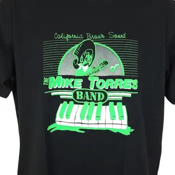 Mike Torres Zenekar Póló Vintage 80-as évek Latin-Különböző Zenei Made In USA Férfi Méret, Nagy