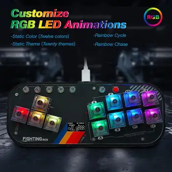  Mini HitBox Vezérlő RGB Kapcsoló SOCD Utca Stick Vezérlő Mechanikus Játék Billentyűzet PS3/PS4/Kapcsoló