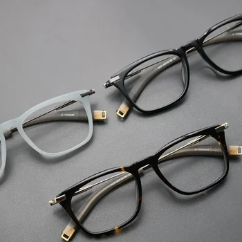 Retro Tiszta Titán Rövidlátás Négyzet Alakú Keret, Szemüveg Preppy Stílus Egyszerű Szemüveg-Acetát Üzleti Elegáns Női Szemüveg Keret