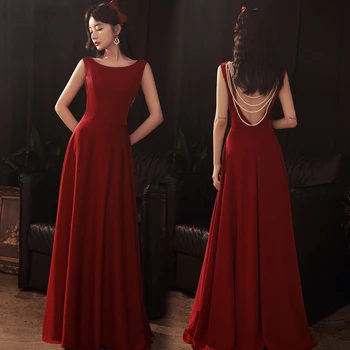 Tavaszi, nyári piros Estélyi ruha női Mintás pántos Hosszú, szexi Esküvői bankett menyasszony pirítós ruha Vestidos elegante