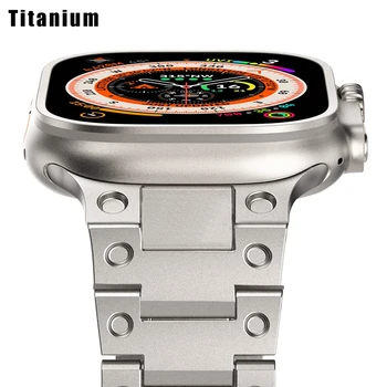 Titán-Acél Szíj Apple Óra 8 7 Ultra 49mm Zenekar, 41 mm-es 45mm Fém WatchBand IWatch Sorozat SE 6 5 4 3 2 44 MM 40 42 38 mm
