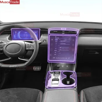 TPU A Hyundai Tucson 2021 2022 NX4 Autó középkonzol Védelem Anti-Semmiből Film Belső Speedmeter GPS Matrica Tartozékok