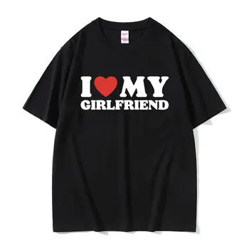 Vicces, Imádom A Barátnőm Grafikus Póló Nyári Férfiak a Nők a Divat Alkalmi Túlméretezett póló Férfi Streetwear Férfi Pamut Tshirt