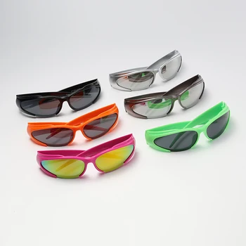 Y2K Ezüst Színes Napszemüveg Kerékpáros Jövőbeli Értelemben, Technológia napszemüvegek Divatos Szemüveg a Nők Árnyalatok a Férfiak UV400