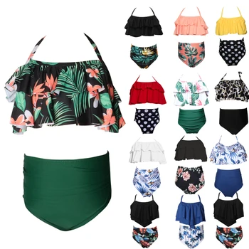 Zöld Levél Nyomtatás Bikini Beállítja, hogy A Kisgyermek a Lányok, 2023 Gyerekek, Gyerekek Fürdőruha Úszni fürdőruhát 2-14 Év