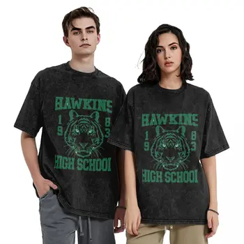 Zöld Tigris Mosott T-Shirt Nő Hawkins Gimnázium 1983-As Évjárat Egyszerű T-Shirt Nyári Divatos Laza Pólók Túlméretezett Ruhák