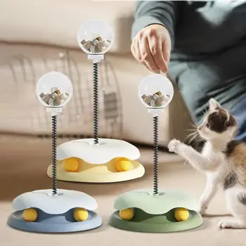 Átlátható, Stabil Macska Etető Játék Interaktív Macska-Szimulációs Játék, Levehető 360 Fok Remeg Szivárgás Élelmiszer Labdát Macska Kellékek