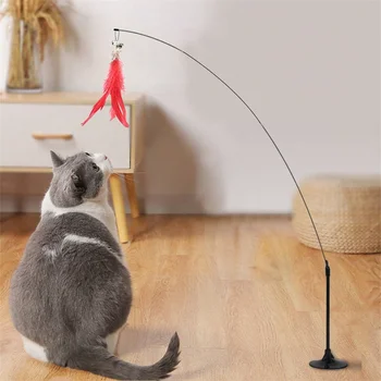 Macska játék önálló öröm, unalom megkönnyebbülés macska, lusta automata macska ugratás botot, tollat tapadókorong a bell harap-rezisztens