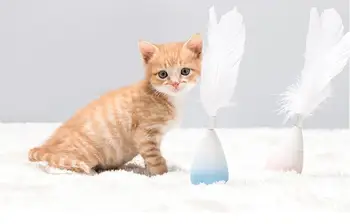 Víz Csepp Harmatot Pohár Természetes Libatollas Ugratás Macska Stick Angol Rövid Cica Játék